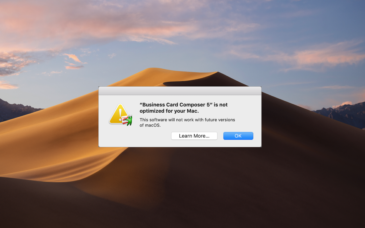 What’s with All These Dialogs Saying, “SomeApp is not optimized for your Mac”?